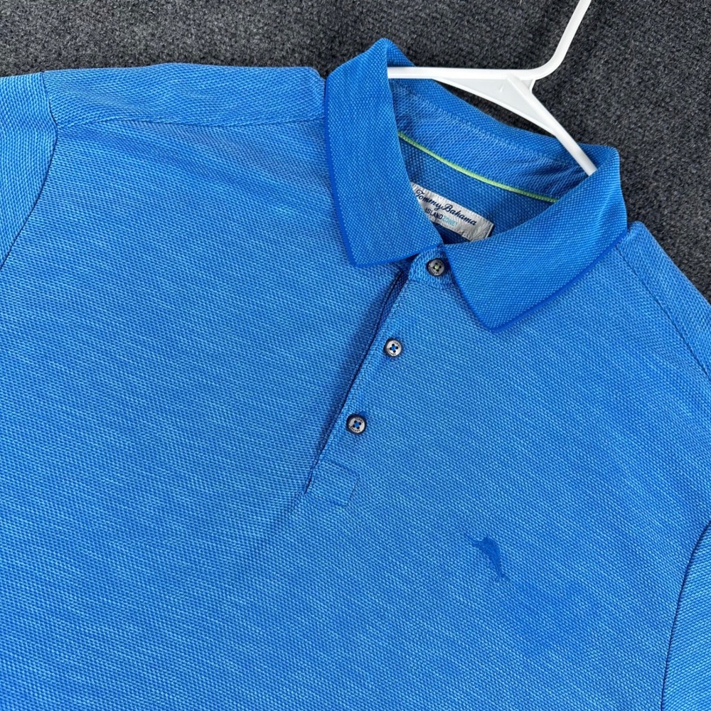 Tommy Bahama Polo Shirt Mens XL Extra Large Blue IslandZone Coolmax Golf Casual